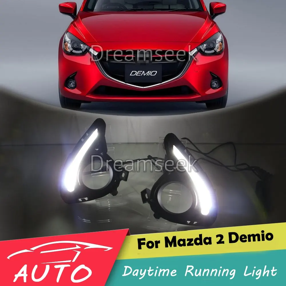 DRL для Mazda 2 Demio светодиодный автомобильный дневной ходовой ламповое реле водонепроницаемый для вождения противотуманных фар дневной свет