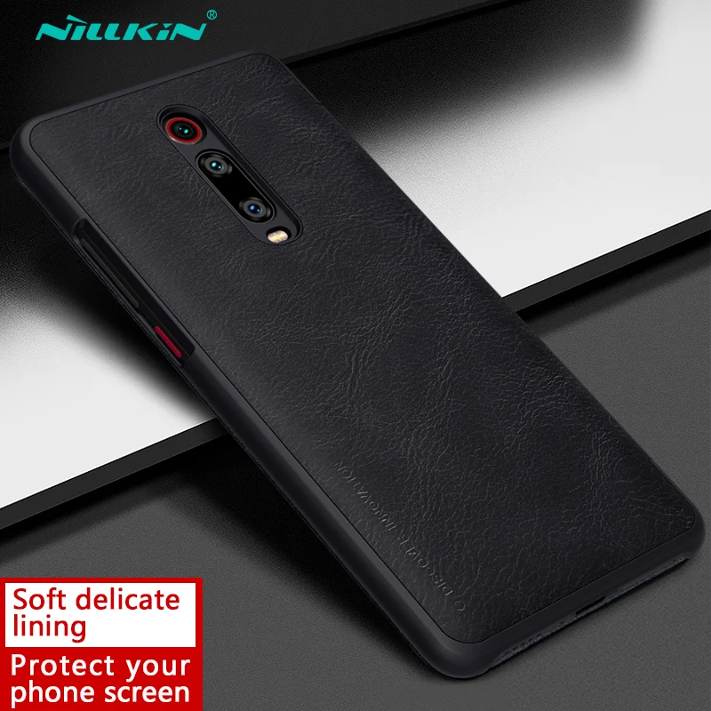 Кожаный чехол Nillkin для Xiao mi Red mi K20/K20 Pro и mi 9 T Pro Qin серии откидные Чехлы Роскошные чехлы для телефонов задняя крышка - Цвет: Черный