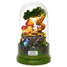 Кукольный домик Миниатюрный DIY Кукольный дом с деревянная мебель для дома игрушки для детей подарок на день рождения С Пылезащитным чехлом вращающаяся музыка 29