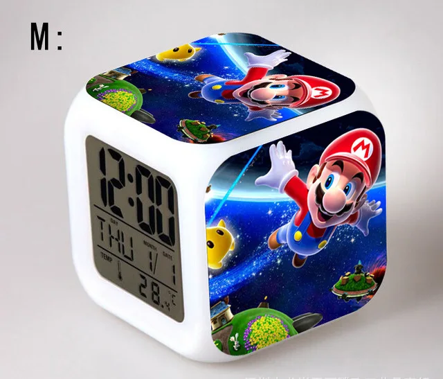 Super Mario Alarm Desk Clock 3.75" Room Decor W04 Nice for Gifts Wake Up 