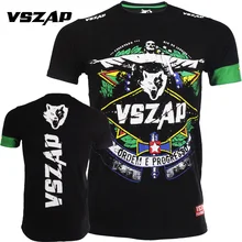 Футболка VSZAP MMA UFC muaythai с коротким рукавом, футболка для тренировок, фитнеса, ММА, бокса, джиу-джитсу, борьбы с коротким рукавом, пот