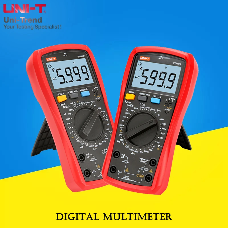 

UNI-T UT890D +/UT890C Цифровой мультиметр; Ручной диапазон true RMS цифровой электрический мультиметр/NCV/Емкость/температурный тест