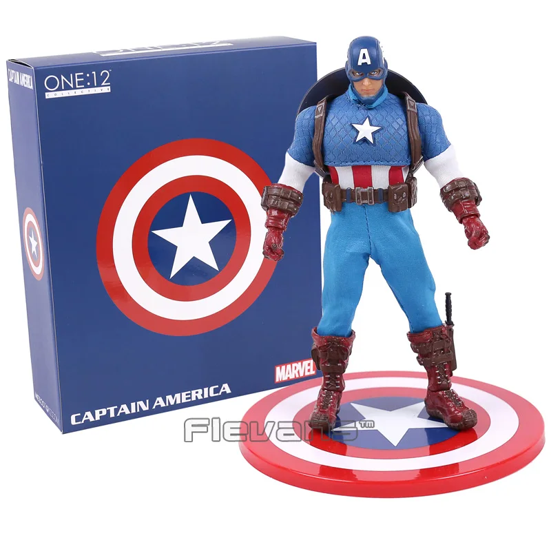 

MEZCO Marvel Super Hero Avengers Captain America 1/12 Scale PVC Action Figure Collectible Model Toy 16cm