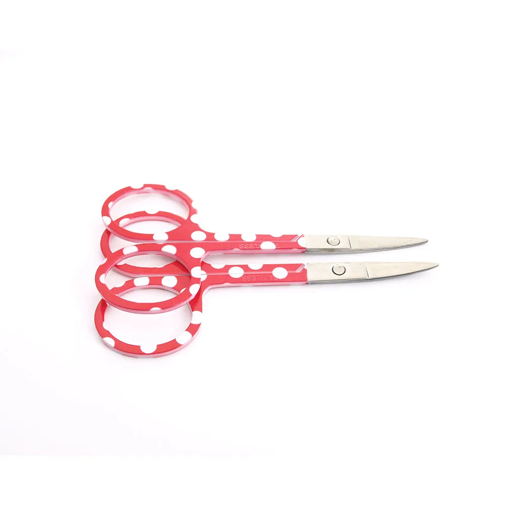

KIMAXCOLA 2pcs Professional Red Nail Scissor Manicure For Nails Eyebrow Nose Eyelash Cuticle Scissors Curved Makeup Tools