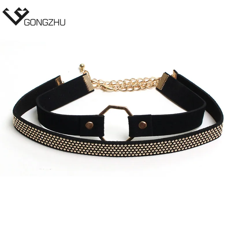 Горячие продажа новые z leather choker ретро бархат ожерелье прилагается шеи сочетание