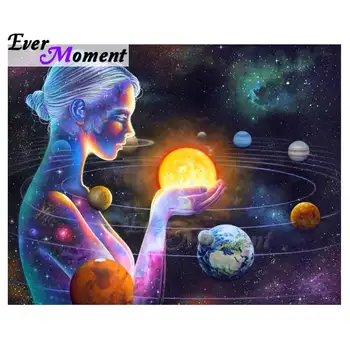 

Ever Moment Diamond Painting Woman Star Universe Handmade Picture Of Rhinestone Full Square Drill Diamond Embroidery 3F384