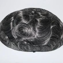 Eversilky прочный человеческих замена волос Изысканные моно-центр кожи спереди и сзади мужские тупею парики из натуральных волос