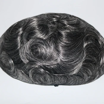 

Eversilky Durable Remy Human Hair Replacement Fine Mono Center Skin Front and Back Mens Toupee Natural Hair Wigs