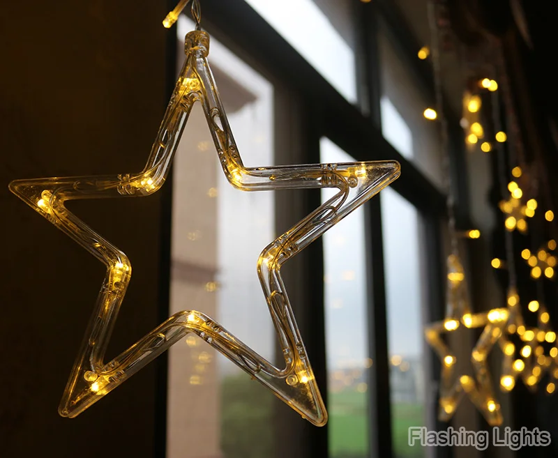 220V 138pcs LED fairy string lights Star Curtain Lights Waterproof outdoor christmas decorations for home wedding Garlands natal 220V 138pcs LED fairy string lights Star Curtain Lights Waterproof outdoor christmas decorations for home wedding Garlands natal