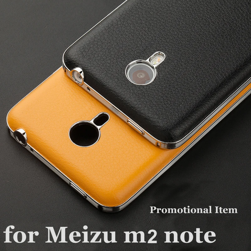 New arrival 7 Color wholesale price Top Quality Luxury Back cover For meizu m2 note leather case with electroplate PC frame |
