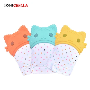 

Silicone Baby Molar Gloves Teether Pacifier Newborn Cartoon Cat Mittens BPA Free For 6 Months Child Chewable Toothbrush CL5568
