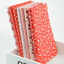 FREE SHIPPING 50CM*50CM 7 Prints Assorted Red Collection Cotton Sewing Fabric,Diy Cloth for Patchwork Quilting Tilda W1A3-4