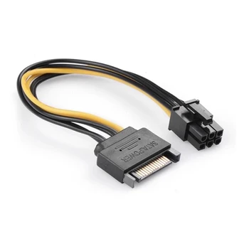 

100pcs/lot 20cm/7.87" PC DIY Components SATA to Graphics Card Video Card 6Pin Power Supply Cable Cord Wire