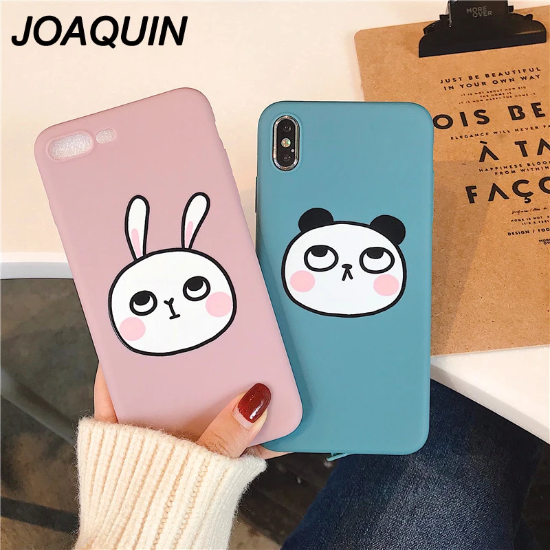 

Fashion Case For iPhone 6 6S 7 8 Plus X Cute Cartoon Rabbit Bear and interesting dog cat Soft TPU For iPhone 8 XR XS MAX case