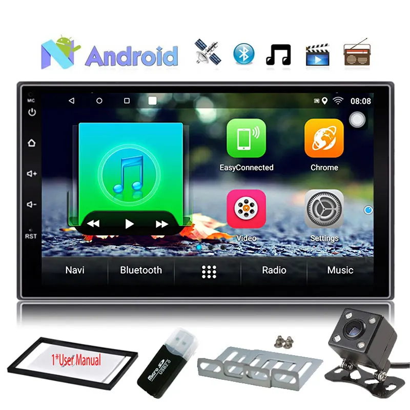 

Support dab 2din Android 7.1 Car DVD player car stereo GPS+Wifi+Bluetooth+RDS+FM+AM+Radio+Quad Core+2USB+Link +7"+1024*600+touch
