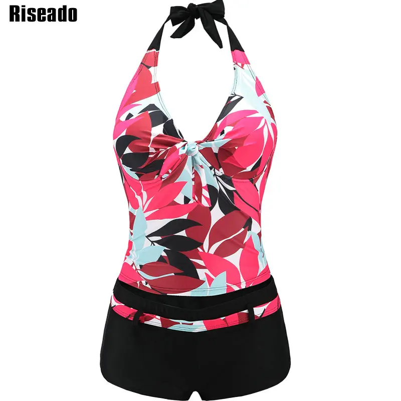 Riseado Sexy Swimwear Women 2018 Tankini Set Two-piece Swimsuit Push Up Swim Wear Halter Printed Summer Bathing Suits XXXL Riseado Sexy Swimwear Women 2018 Tankini Set Two-piece Swimsuit Push Up Swim Wear Halter Printed Summer Bathing Suits XXXL