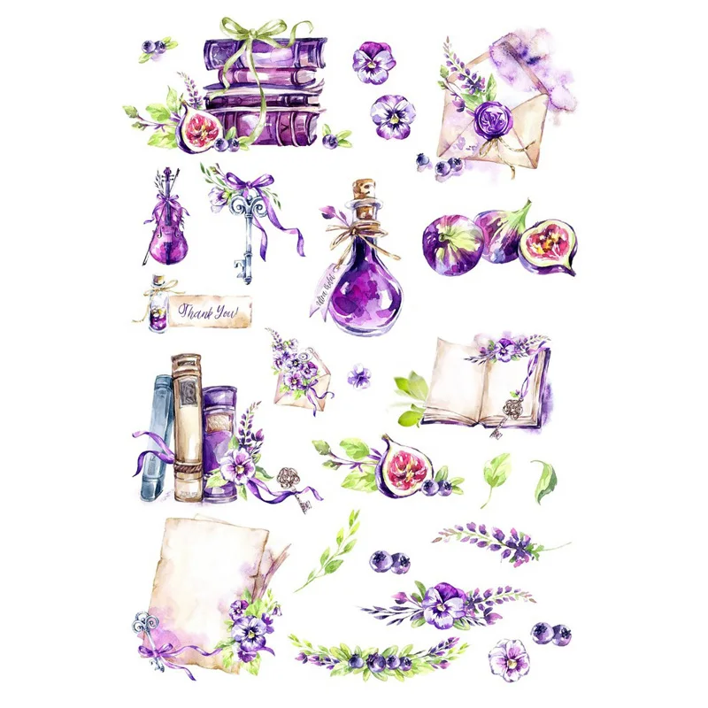 

2 pcs/lot Purple Item Book DIY Deco Scrapbook Bullet Journal Stationery Stickers Planner Poster Post It Patchwork Craft Supplies