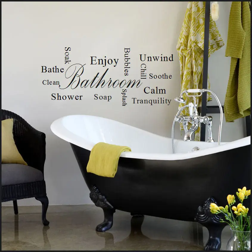 LARGE WALL STICKER FOR BATH BATHROOM BATHE SOOTHE TRANQUILITY NEW UK