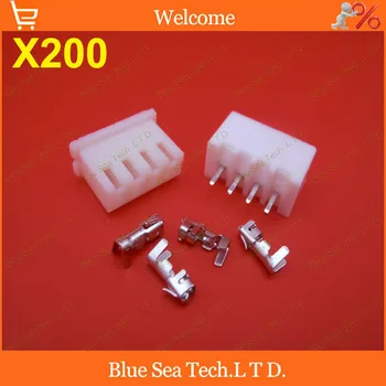 

200 sets 4 Pin XH 180 angle Pin Connector 2.54mm XH-4P Kits for PCB/Automotive/electronic circuit ect.Free Shipping