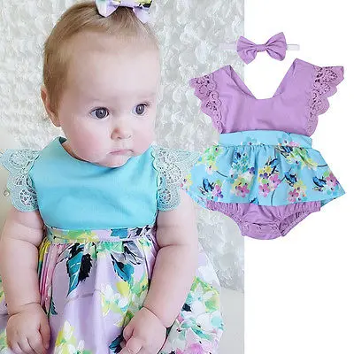 blue lace romper dress