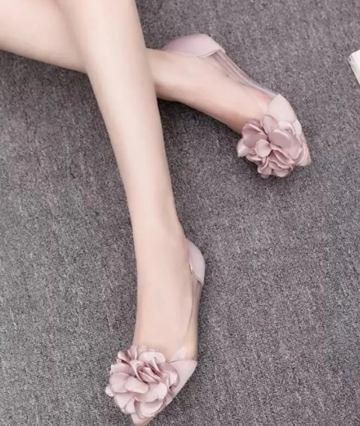 AGUTZM/Женская обувь; милые летние женские прозрачные туфли на плоской подошве с цветочным узором; женские босоножки без застежки; удобная дышащая повседневная обувь; Y617