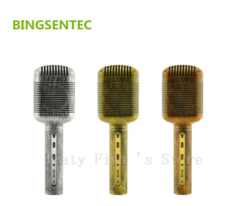 

BINGSENTEC JY-51 Unique Retro Style Magic Karaoke Microphone Phone Player Bluetooth MIC Speaker Record Music For Iphone Android