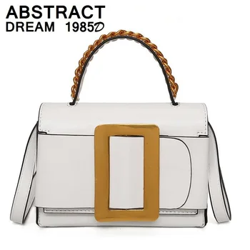 

women handbags Chains fashion bags 2019 luxury designer leather shoulder bag Rectangular metal Classic women's messenger bags