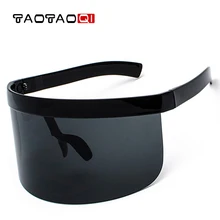 TAOTAOQI, большие женские солнцезащитные очки с полуоправой, фирменный дизайн, J6890, ветрозащитные очки, мужские солнцезащитные очки с козырьком, плоская кепка, с капюшоном, UV400