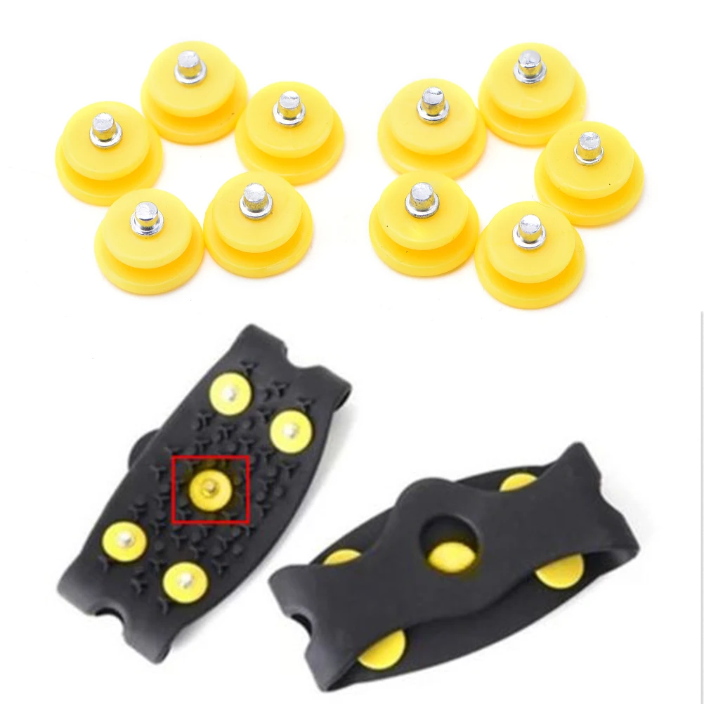 10Pcs Mountaineering Climbing Crampon Spikes Shoes Anti Slip Ice Gripper with Crampon Walk on Ice snow 10-Stud Cover