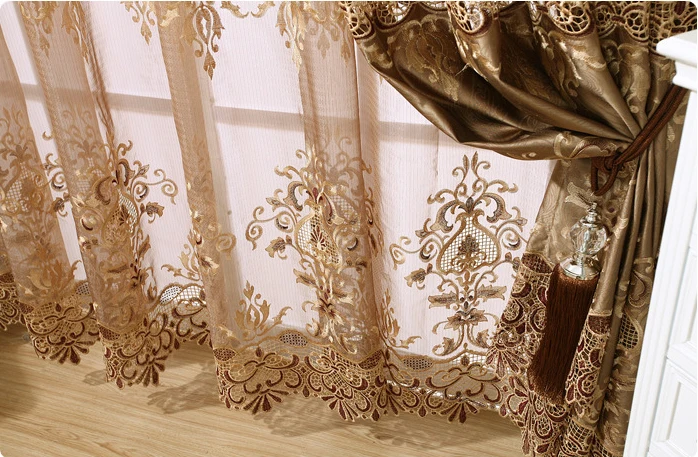 Estilo Europeo tulle para Cortinas salón transparente Telas para persianas cortina escarpada Hilado cortinas voile cortinas