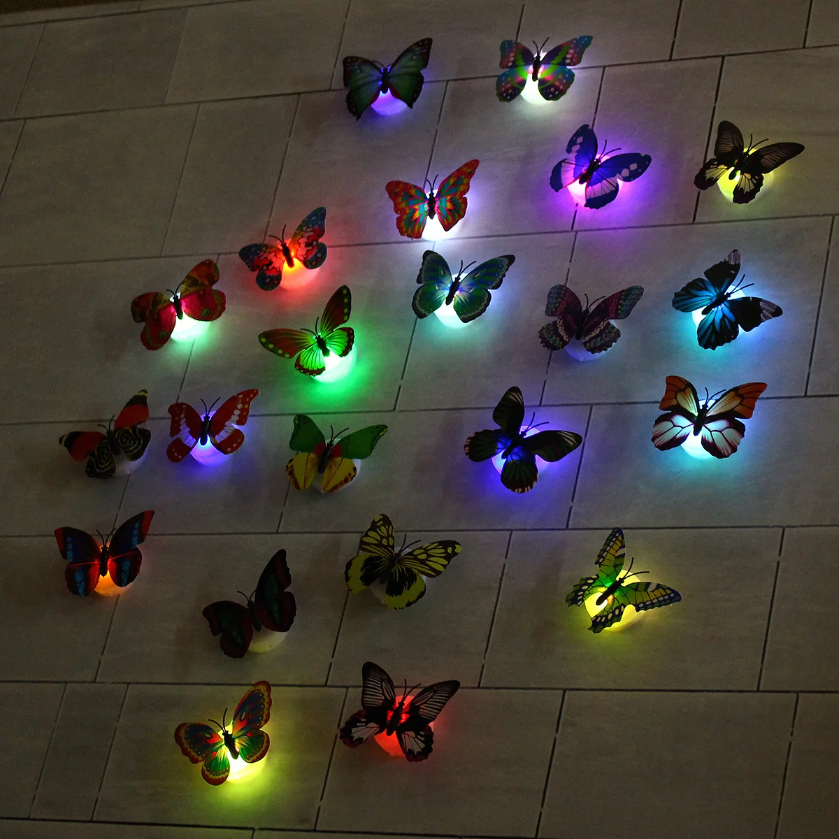 Colorful Artificial Butterfly LED Night Light Home Party Bedroom