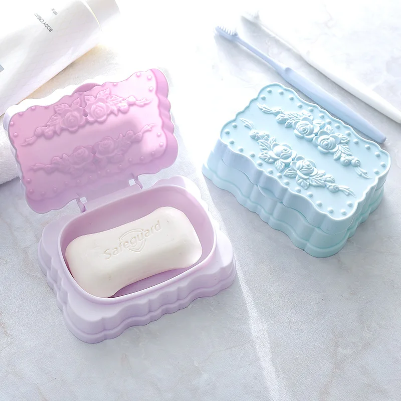 الإبداعية زهرة منحوتة الصابون حامل الحمام اكسسوارات قوالب للصابون بالوعة الإسفنج الصرف الصابون طبق تخزين مربع حالة