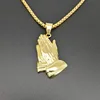 Hip Hop – collier de prière pour hommes, en acier inoxydable, couleur or, grande prière, bijou ► Photo 3/6