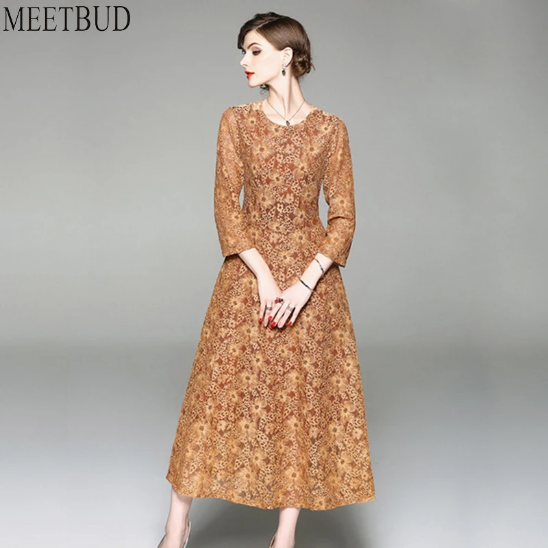 2018 Новая мода высокого класса Брендовые повседневные женские платья леди