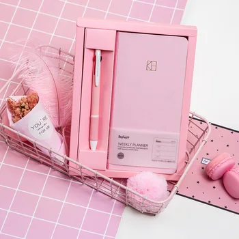 Pure Color Brief Office Fashion Undated Week Plan Book 88 Sheets DIY Weekly Planner Gift Pack Free Shipping good night sweet dream theme slim week planner 10 8 21 4cm undated diy yearly monthly weekly plan scheduler book 88 sheets