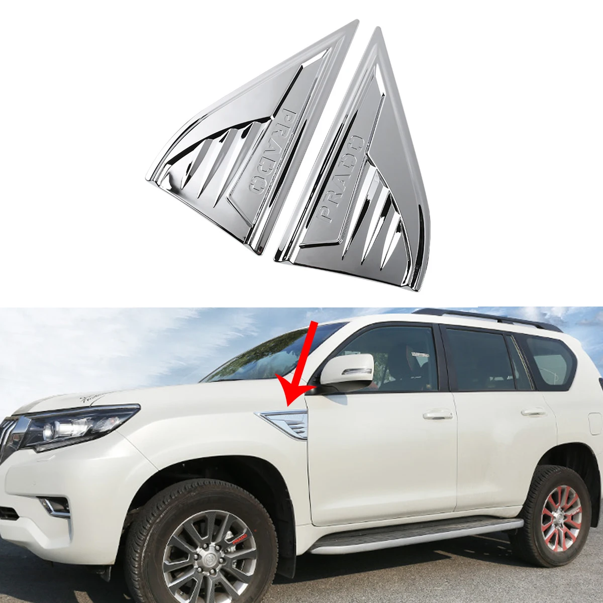 Боковой автомобильный брелок с логотипом, декоративное покрытие для Toyota Land Cruiser Prado 150 2010 2011 2012 2013