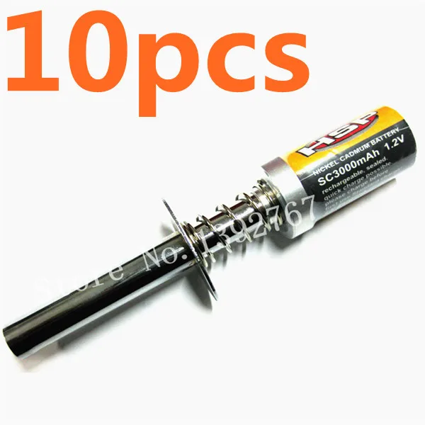 

Wholesale 10Pcs/Lot 3000mAh 1.2V Rechargeable Glow Plug Igniter RC R/C Nitro Buggy truck Car HSP 80101 Remote Control Car Parts