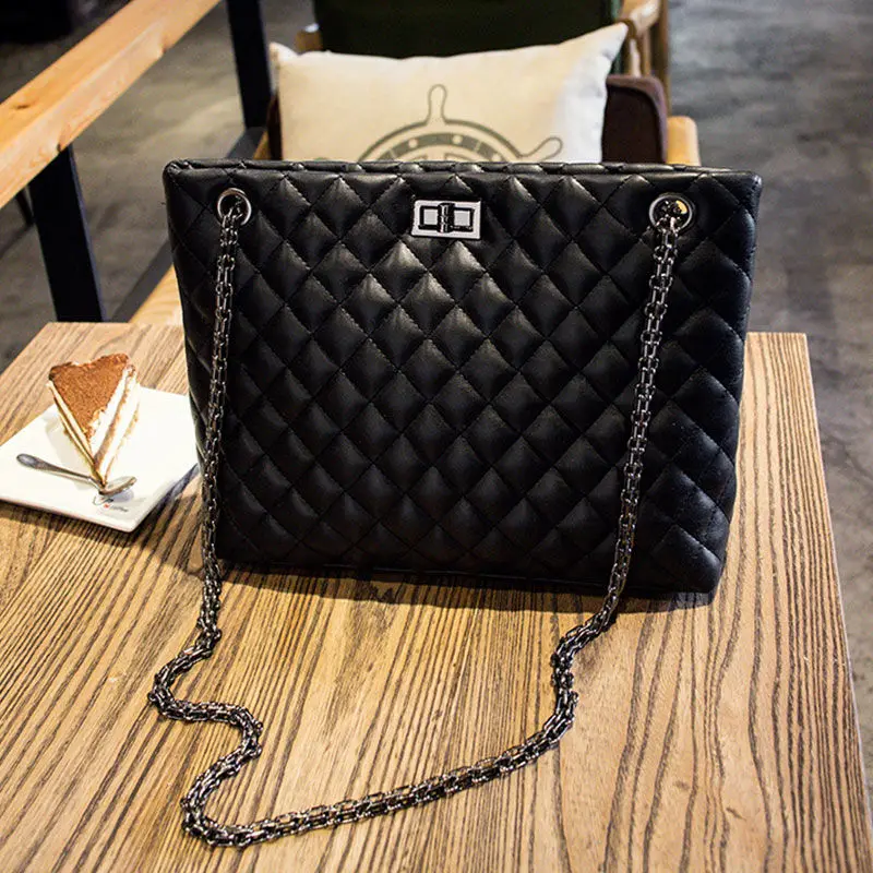 

Youbroer High Capacity Single Shoulder Crossbody Lacing Chain Bag Diamond Lattice Messenger Bags