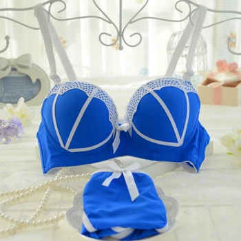 

Japanese Style Sexy Lace Bra Set Pure Cotton Inner Cup Push Up Cute Bra and Brief Sets Floral Bow Lolita Underwear Women Girls