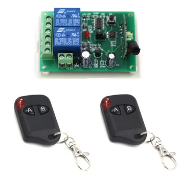 

Best Promotion DC12V 24V 2CH RF Wireless Remote Control Switch System Black Transmitter + Receiver for Garage/Applicance Door