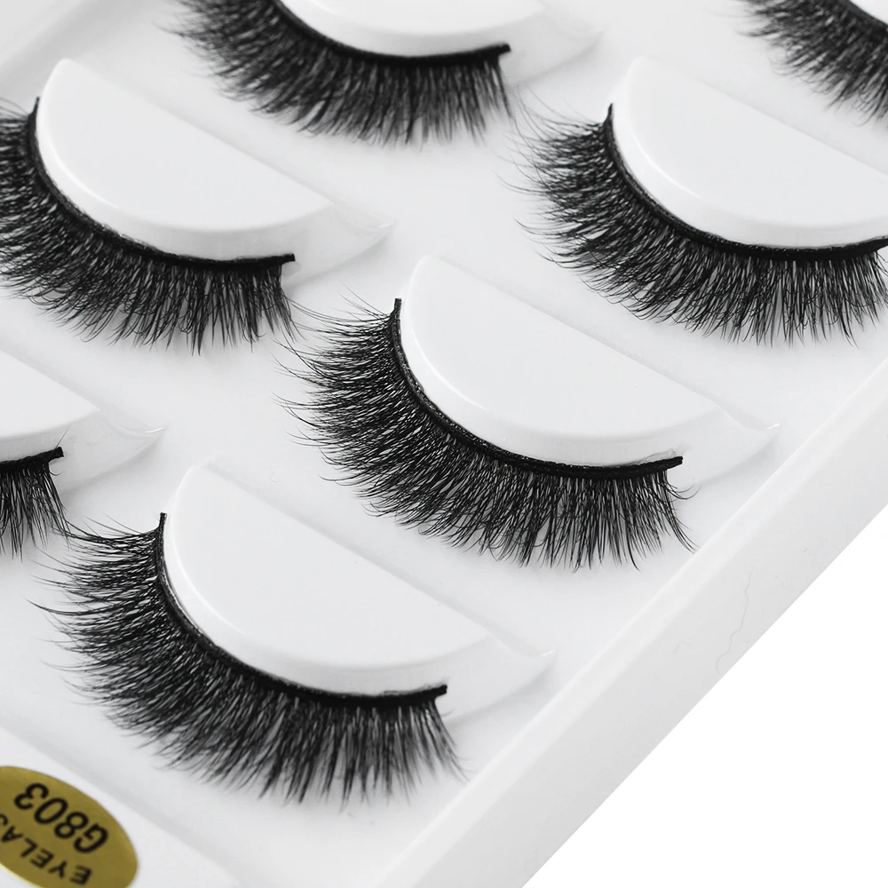 

5 Pairs 3D Mink Hair Wispy Style False Eyelashes Handmade Thick Long Cilia Full Strip Eye Lashes Women Makeup Extension Tools