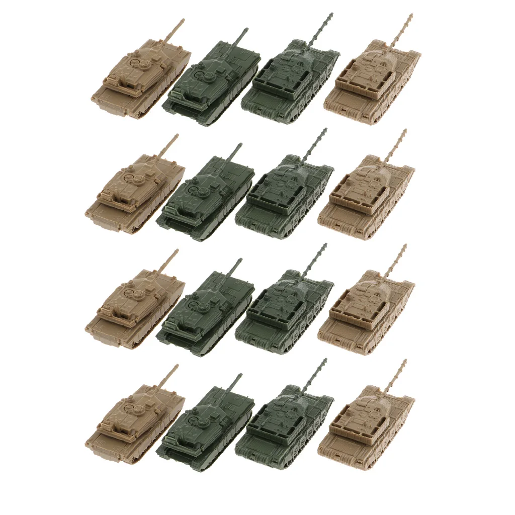1/144 Plastic battle tank models prebuilt ww2 military vehicle toys set for kids boys, 2 types, pack of 16 1/144 Plastic battle tank models prebuilt ww2 military vehicle toys set for kids boys, 2 types, pack of 16