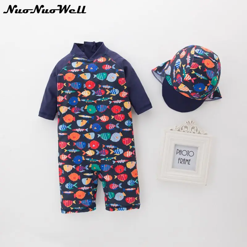 Swimwear Baby Boy Swimsuits Cute 2pcs hat + suit High Quality Baby