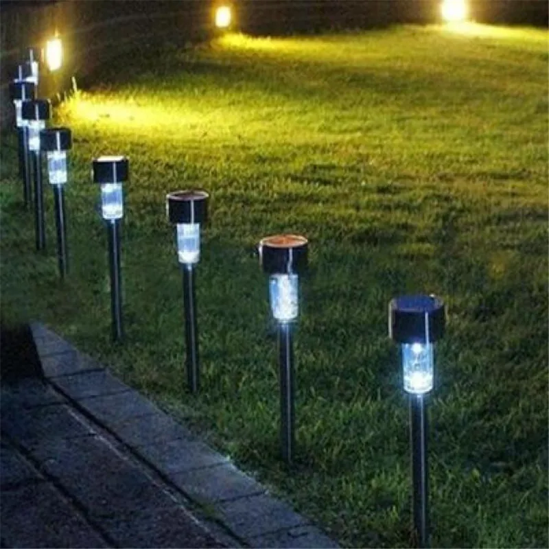 LED Solar Lights Stainless Steel Solar Powered Lamp for Outdoor Landscape Path Lawn Pathway Garden Decor White Luminaria Light (15)
