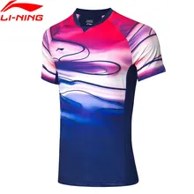 Li-Ning, мужские футболки для бадминтона, для фанатов сборной команды, версия на сухой дышащей подкладке, Спортивная футболка для соревнований, AAYP071 MTS3084