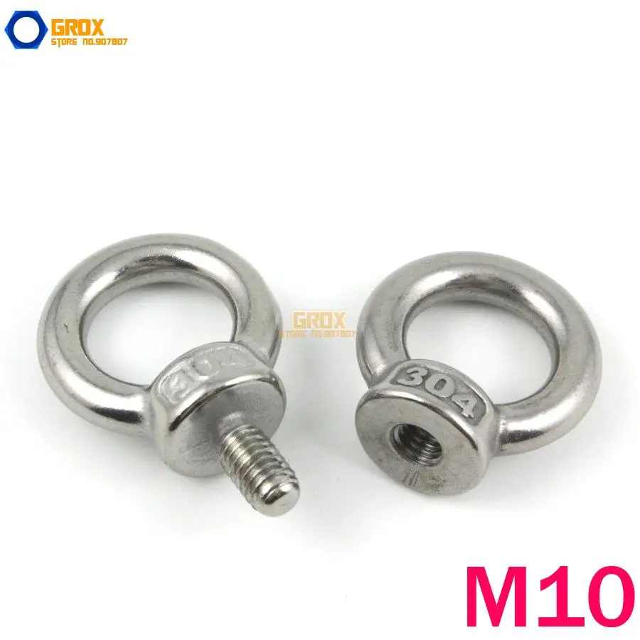 1 Set M10*18mm Machine Eye Bolt & M10 Eye Nut 304 Stainless Steelin