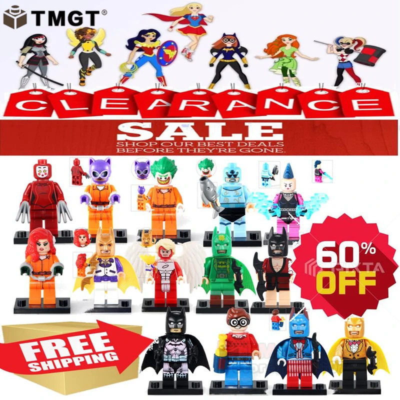 

50PCS/LOT Big Sale s Nightwing Batman Bruce Wayne Joker Clown DC hero Building Blocks Toys for Children friends