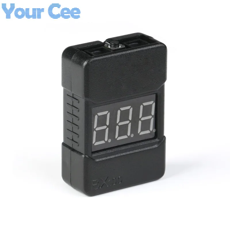 BX100 1-8S Lipo Battery Voltage Tester Low Voltage Buzzer Alarm Battery Voltage Checker with Dual Speakers BB Ring (4)