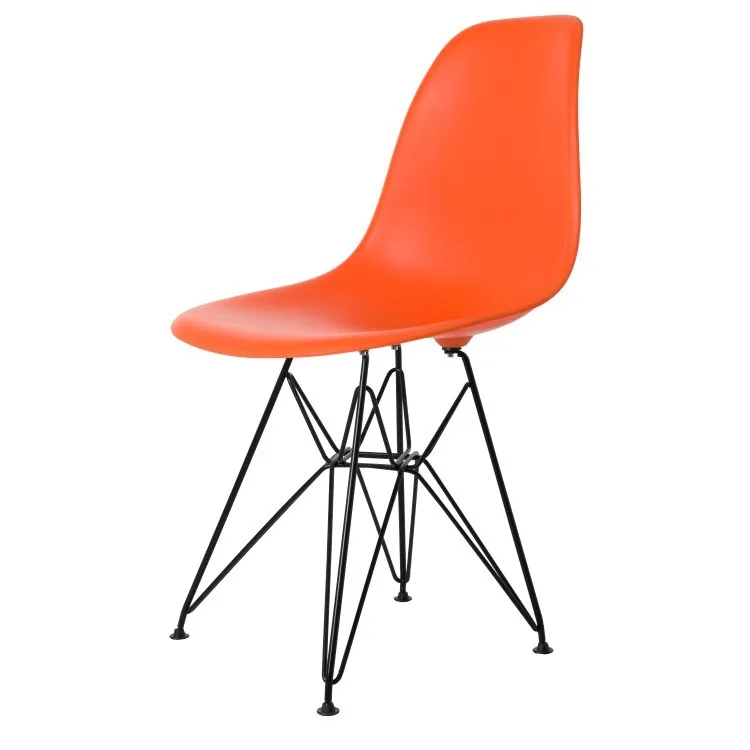 Популярная черная металлическая ножка современный обеденный стул со спинкой/пластиковая и металлическая ножка стул современный простой дизайн чердак проволока Chair-2PCS