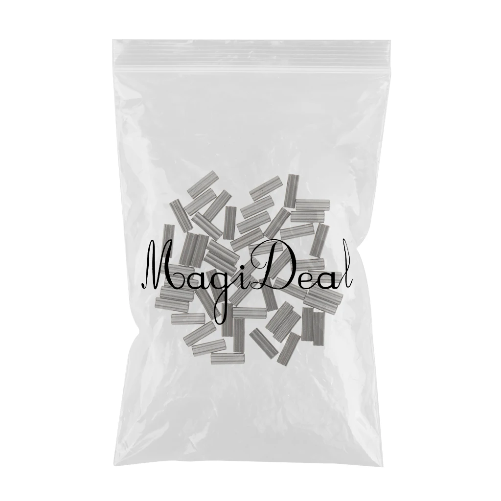 50 x Mini Copper High Strength Double Barrel Crimp Sleeves Tube Fiish Connector 6 sizes mini copper double barrel leader sleeves